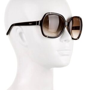 Chloe Authentic Square Oversized  Brown  Sunglasses